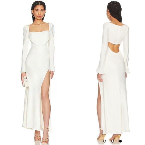 NWT LPA Revolve Iris Corset Maxi Dress in Ivory Medium - Picture 1 of 16